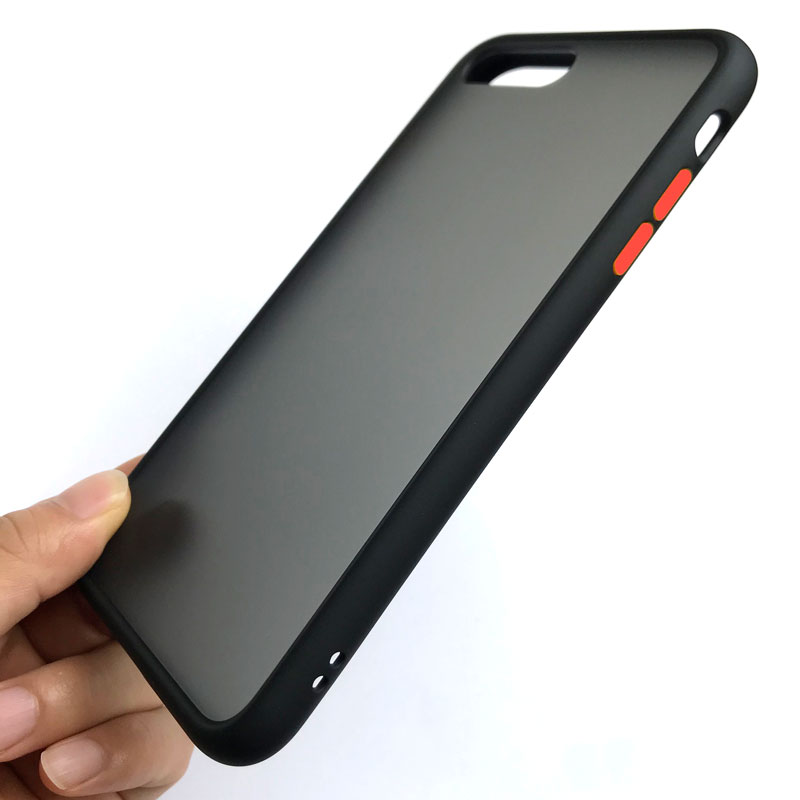 iPHONE 8 Plus / 7 / 6S / 6 Plus Slim Matte Hybrid Bumper Case (Black Black)